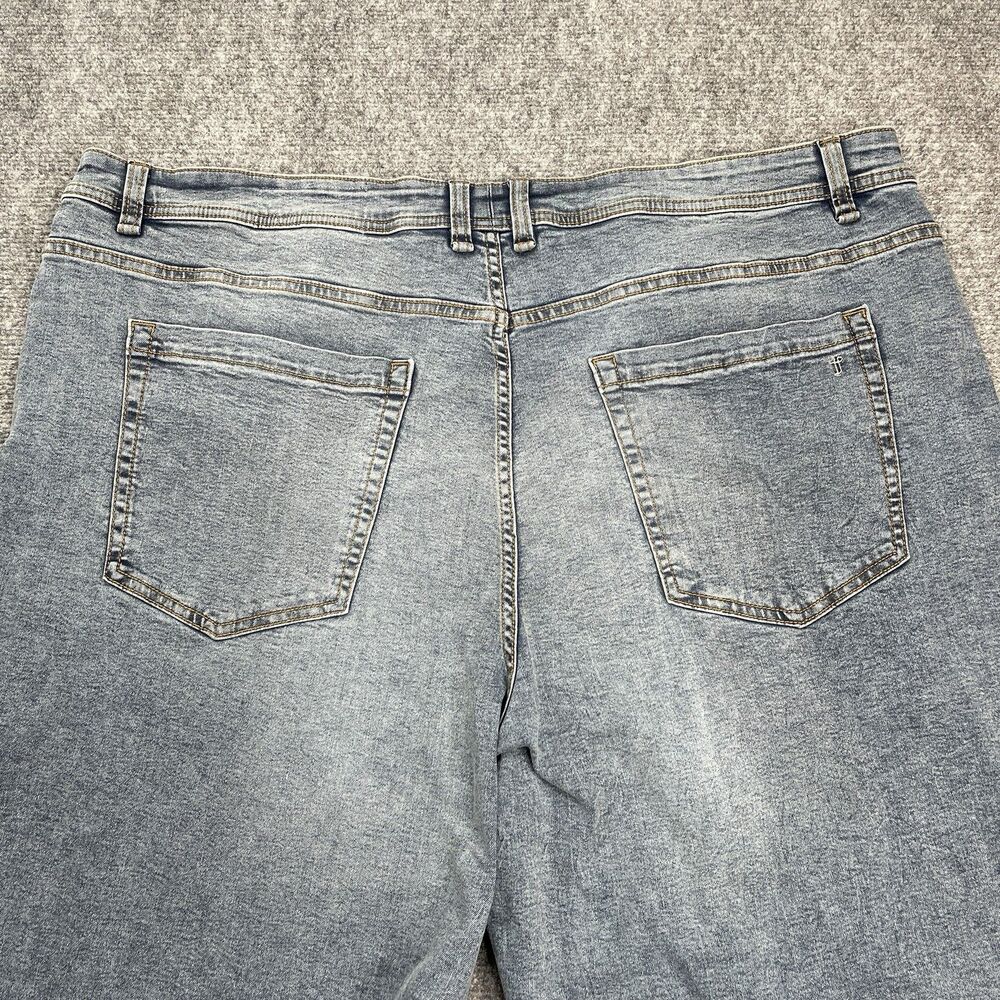 TPJ The Perfect Jeans Mens 42x30 Thick Sky Light Blue Straight Leg Stretch NWT - Picture 5 of 15